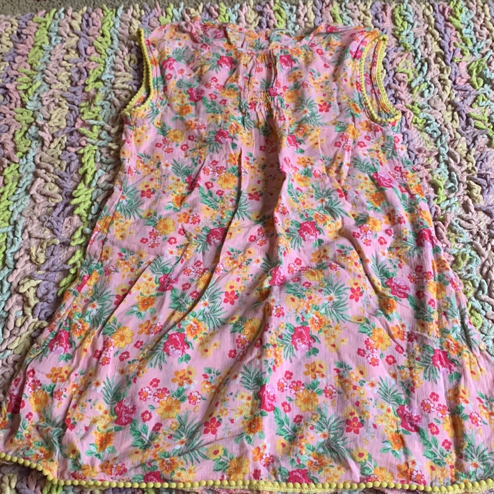 Koton kids tropical pink dress with pink and orange hibiscus flowers